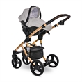 Cochecito de bebé RIMINI Premium Black Jasper con asiento elevador de coche RIMINI DI MARE Grey&Black DOTS */opción/
